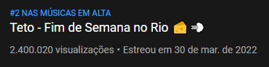 "Fim de Semana no Rio" no YouTube